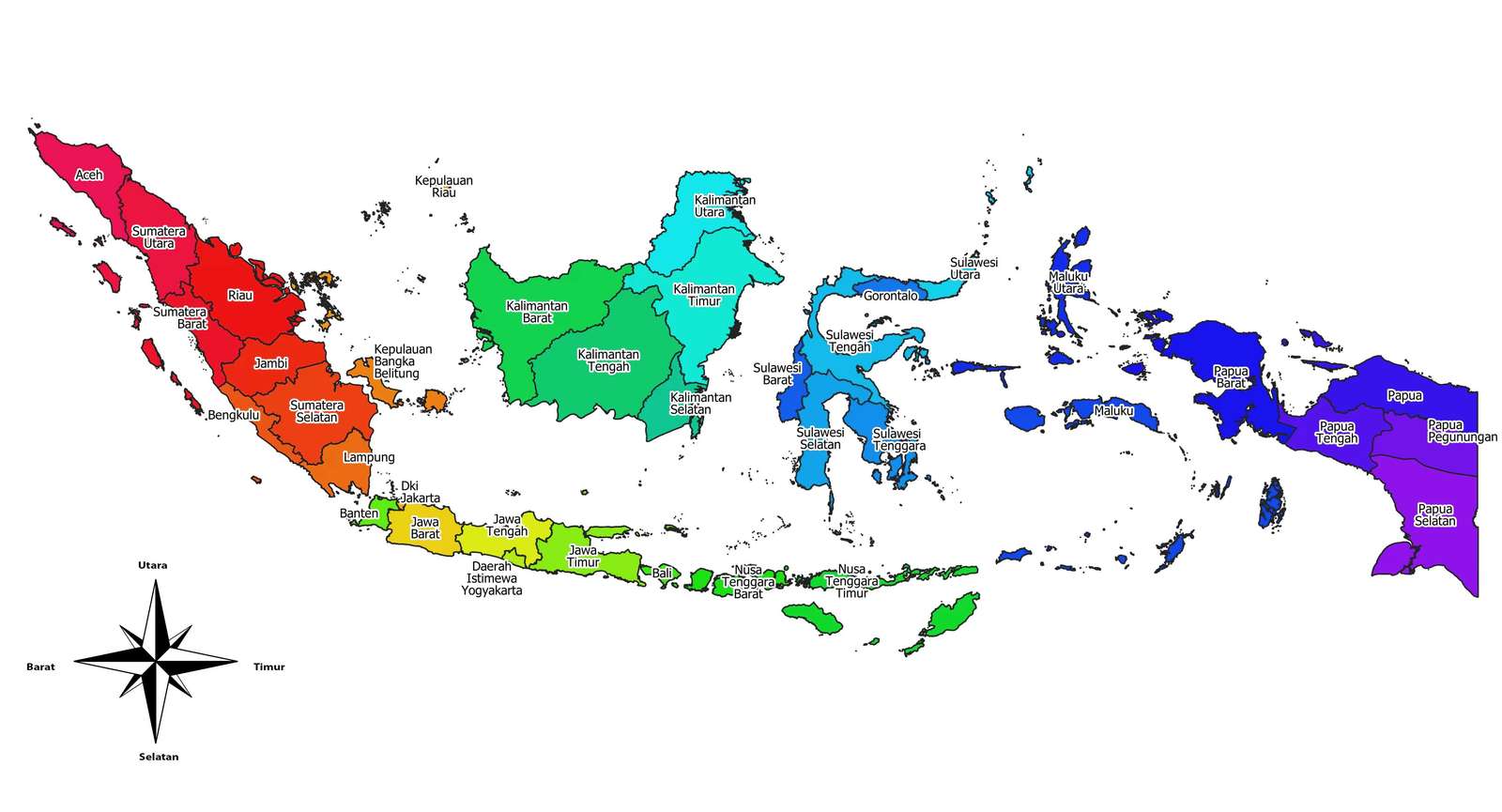 peta indonesien Pussel online