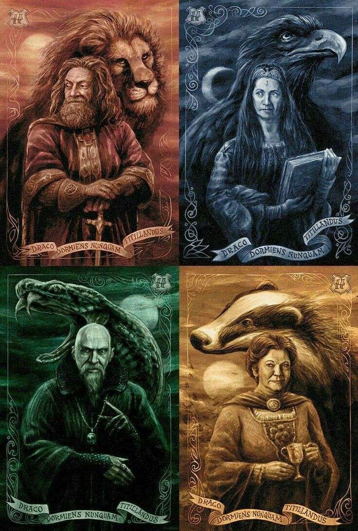 Harry Potter, fundadores de Hogwarts puzzle online a partir de foto