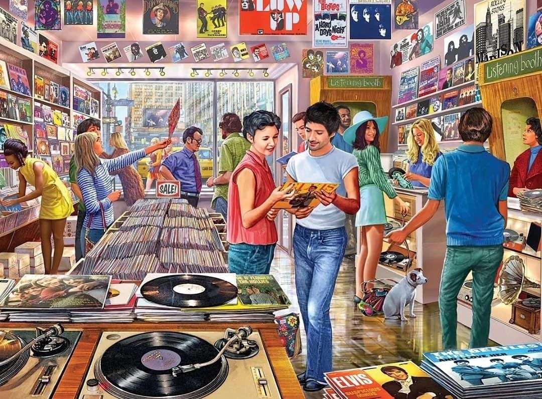 Record Store Retro pussel online från foto