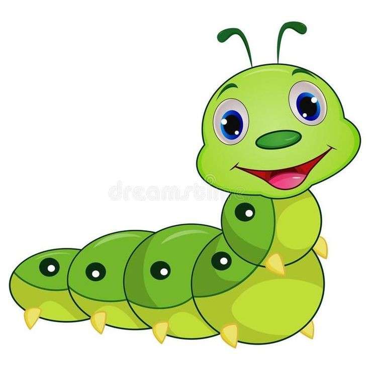 Зелена гусениця скласти пазл онлайн з фото