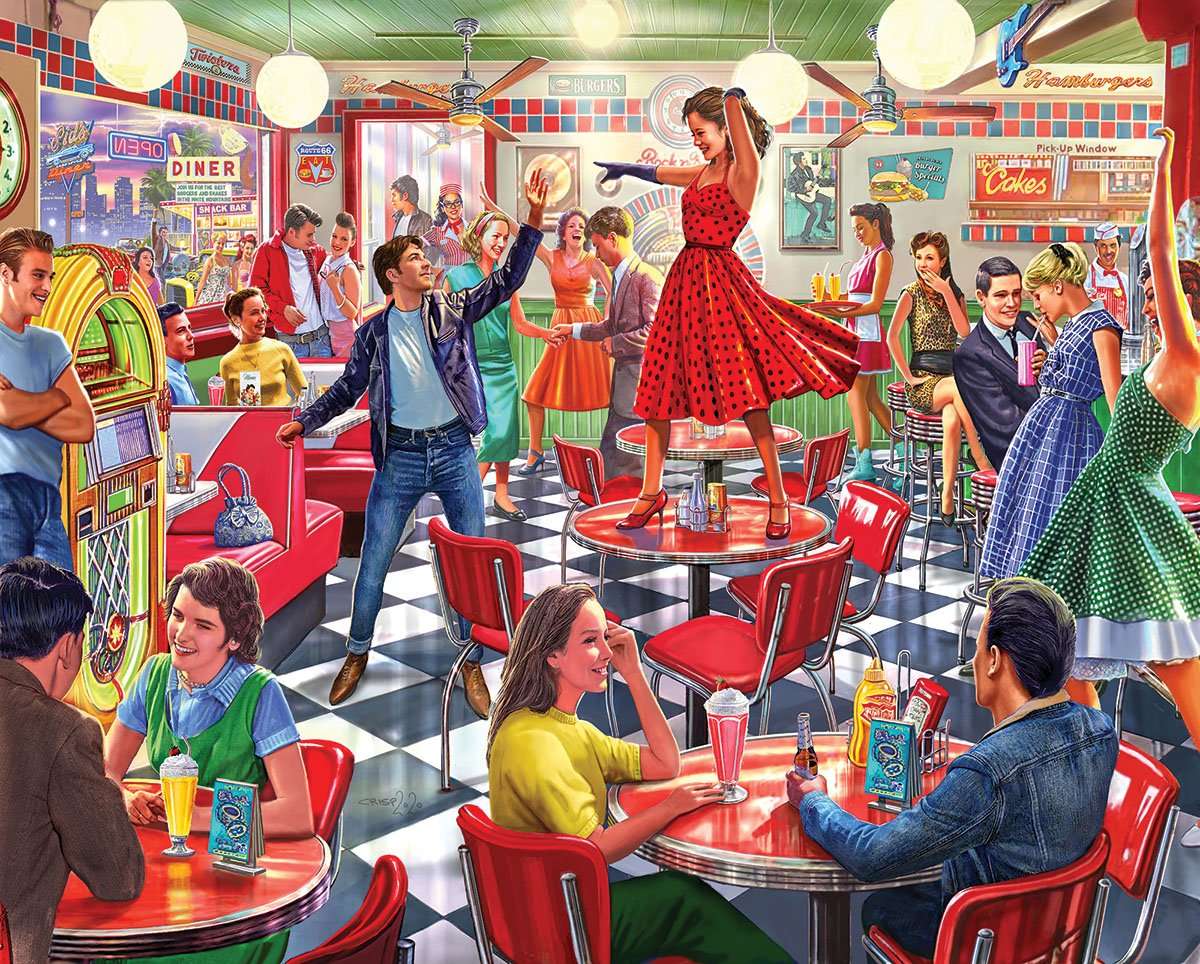Flash Mob dos anos 1950 puzzle online a partir de fotografia