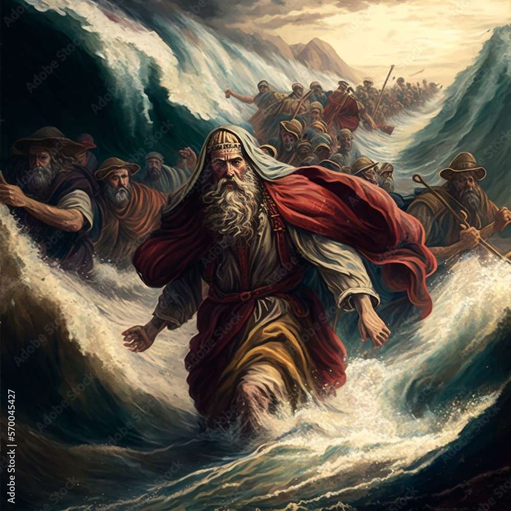 Mózes átkel a Vörös-tengeren puzzle online fotóról