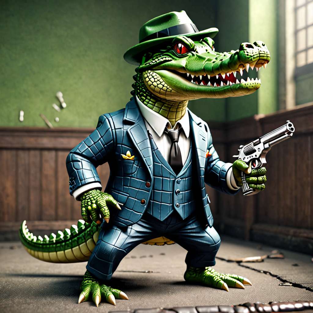 Крокодил Гангстер онлайн-пазл