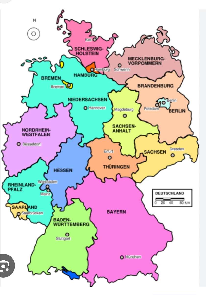 Німецька карта онлайн пазл