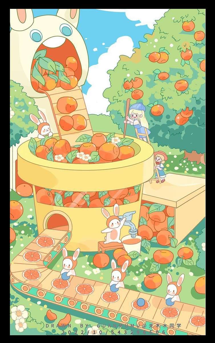 Cute Bunnies - Clementine Factory Art puzzle online from photo