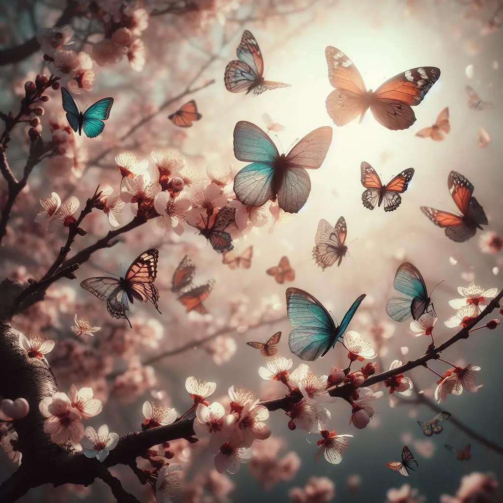 borboletas em voo puzzle online a partir de fotografia