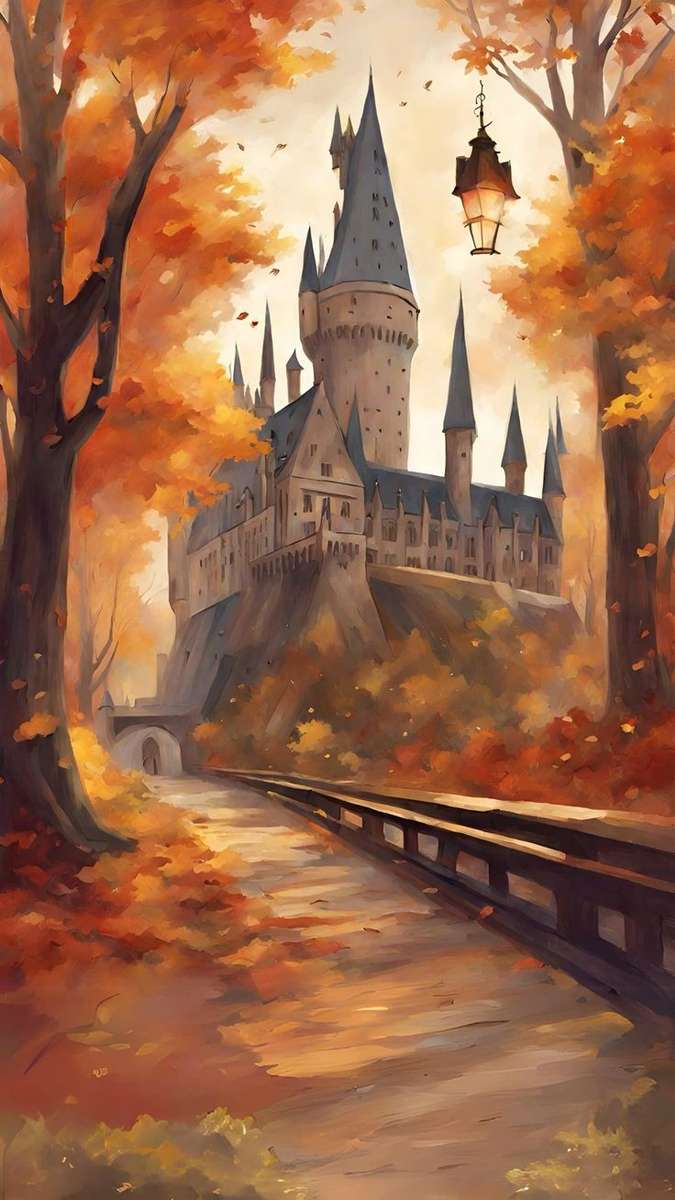 Harry Potter, Hogwarts in autumn online puzzle