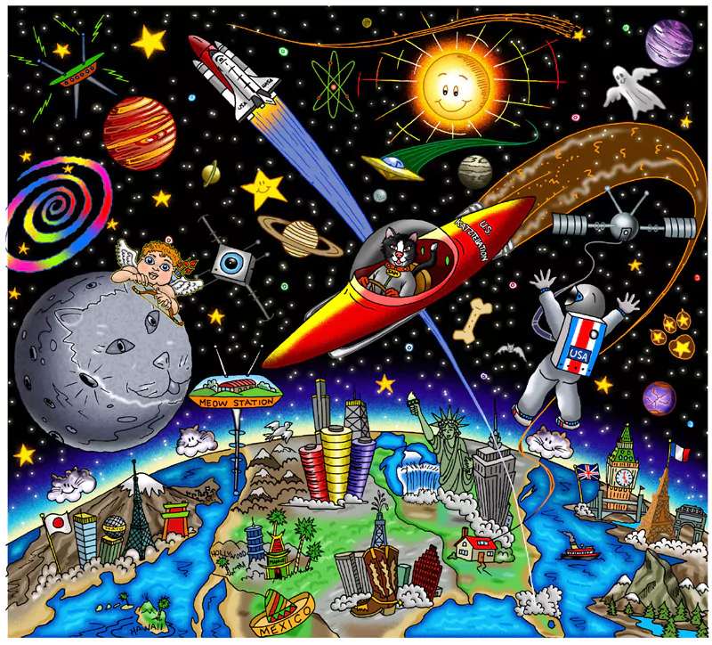 Space World puzzle online from photo
