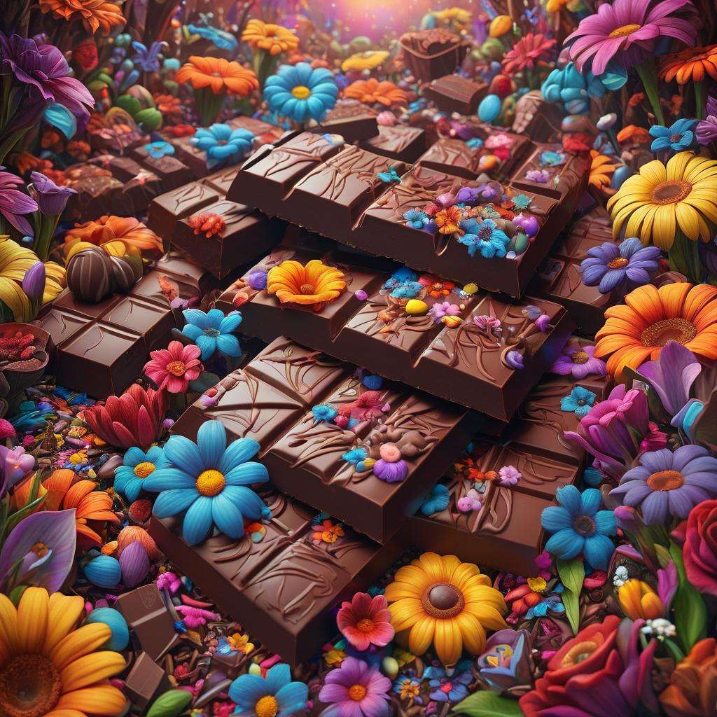 Blumen und Schokolade Online-Puzzle