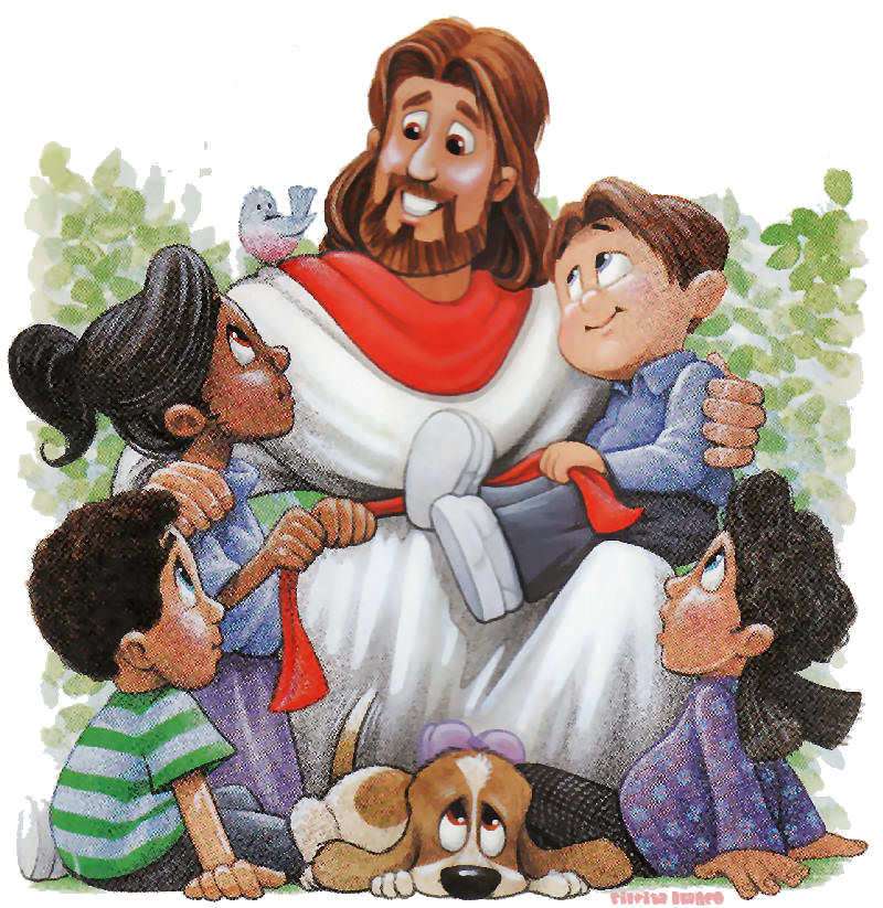 Исус и Деца онлайн пъзел от снимка