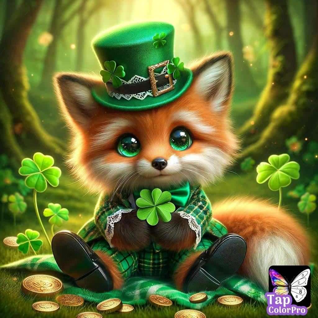 St Patrick's Day Fox pussel online från foto