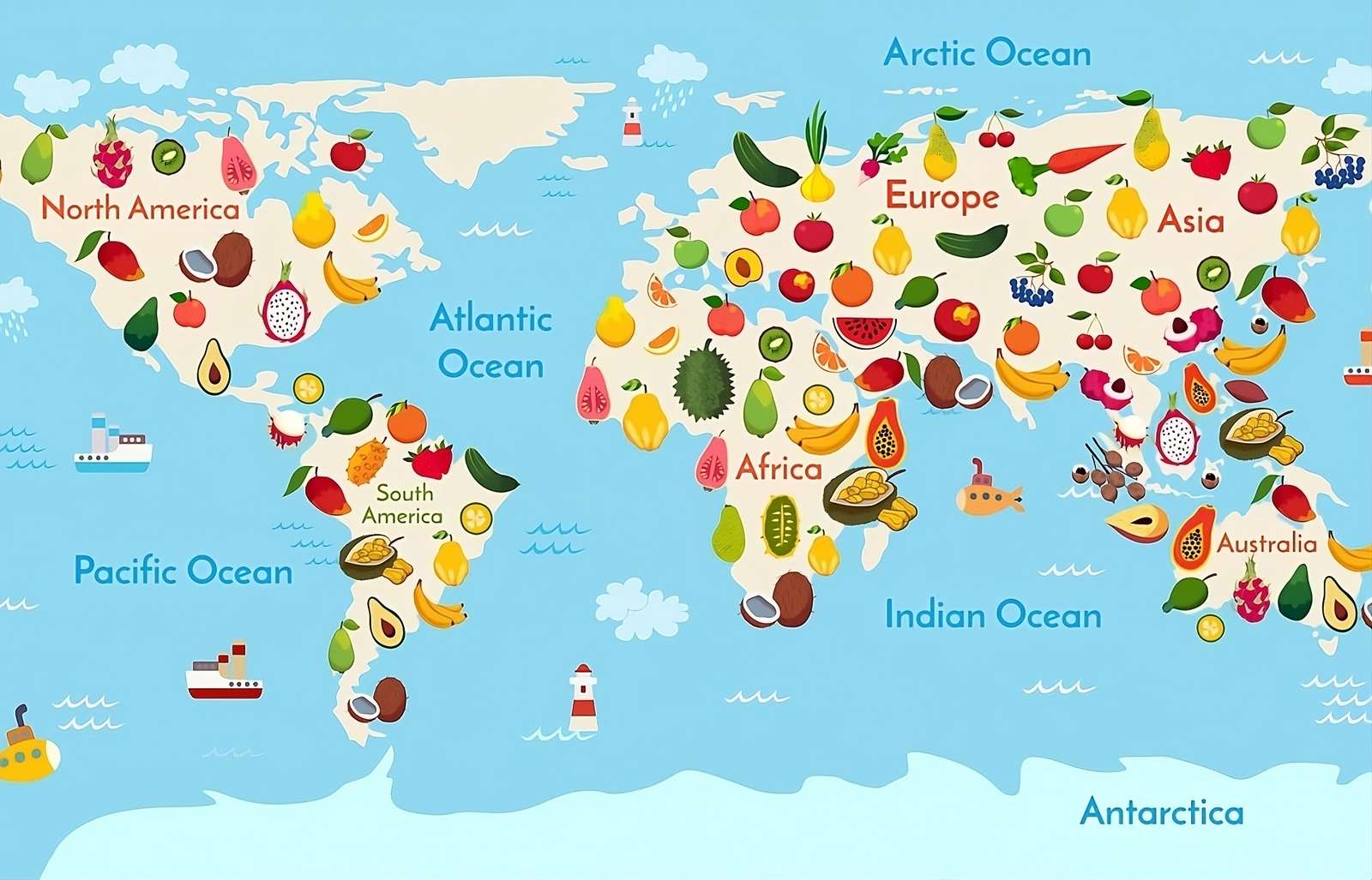 Where do fruit come from? puzzle online from photo