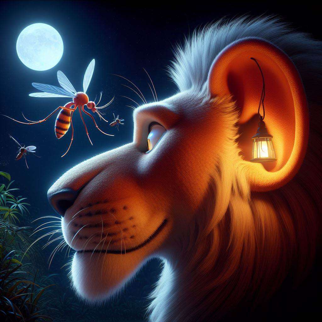 "O Leão e o Mosquito" puzzle online