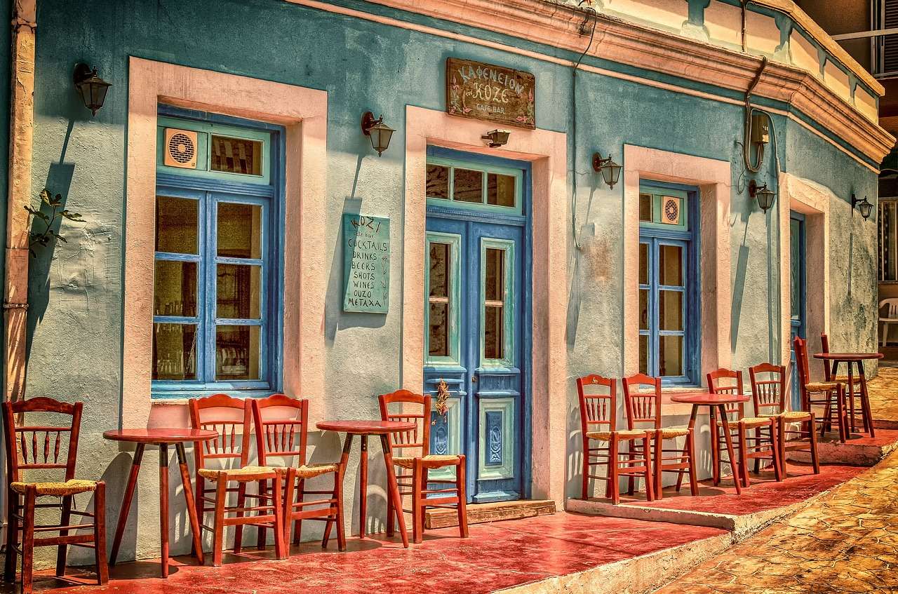 Řecká kavárna s barem online puzzle
