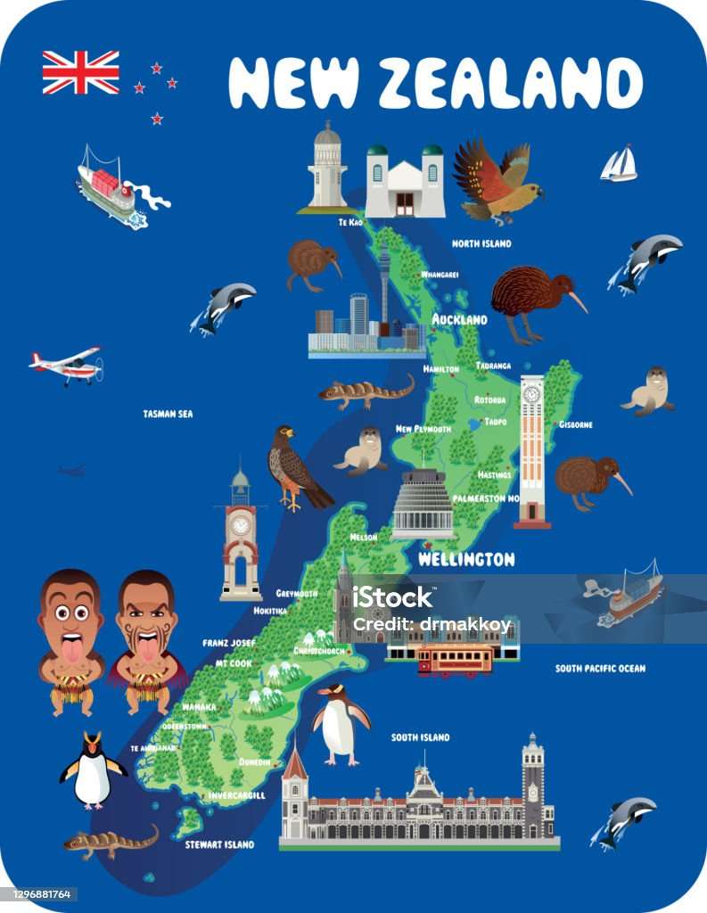 Карта Нової Зеландії онлайн пазл