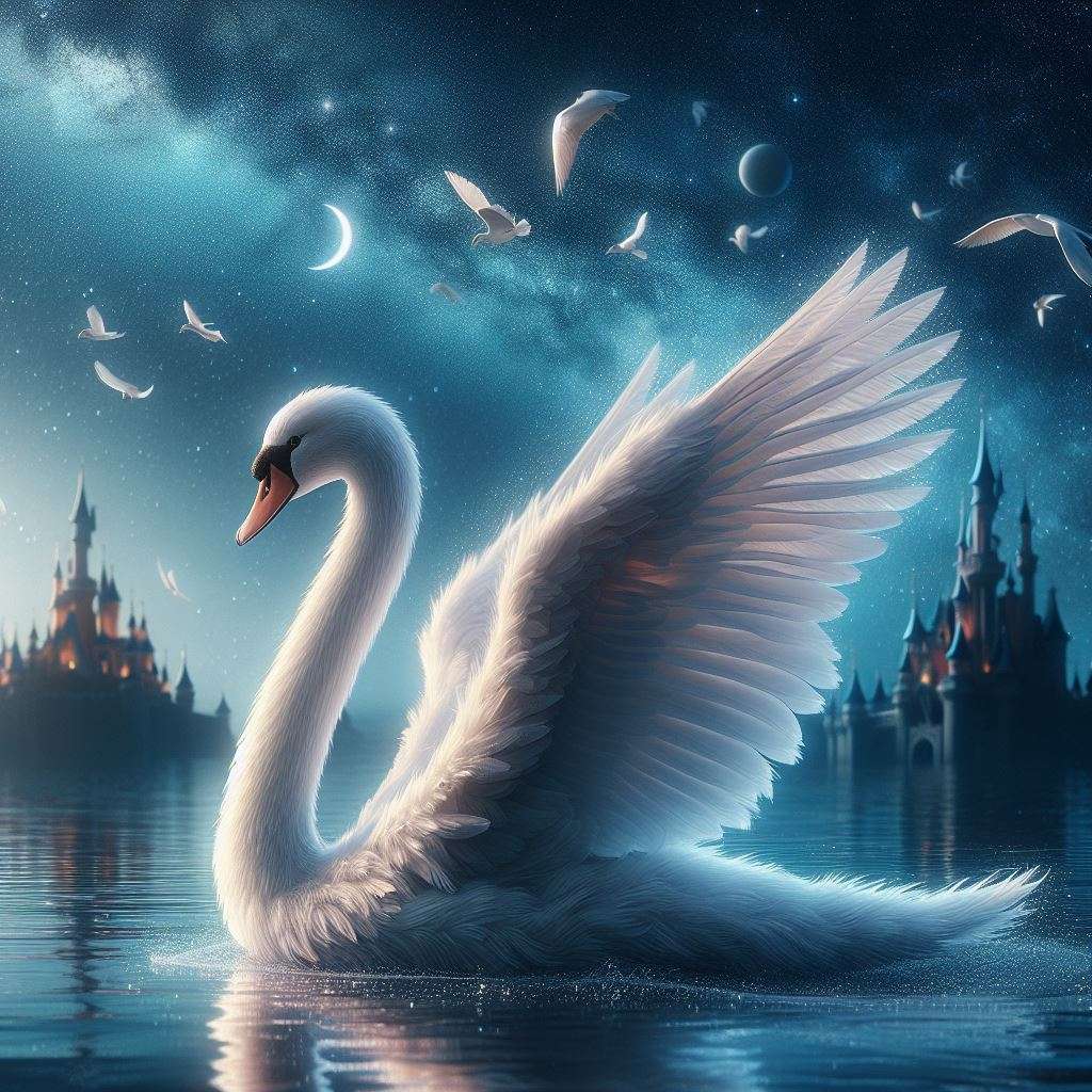 Басня "Лебед, щука и рак" онлайн пъзел от снимка