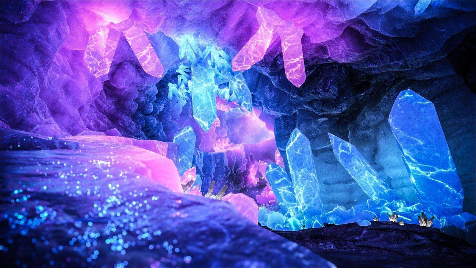 Neonkristallgrottan pussel online från foto
