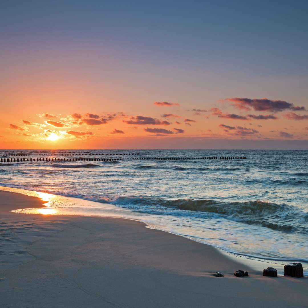 υπέροχη θέα στο ηλιοβασίλεμα της θάλασσας online παζλ