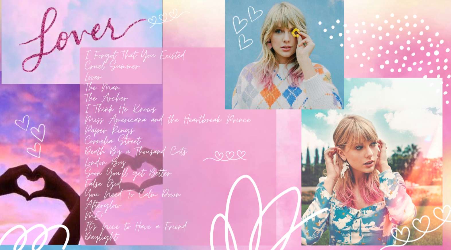 Colagem da era Taylor Swift Lover puzzle online a partir de fotografia
