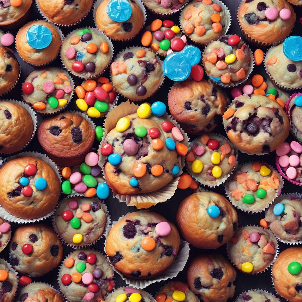 Muffins och godis pussel online från foto