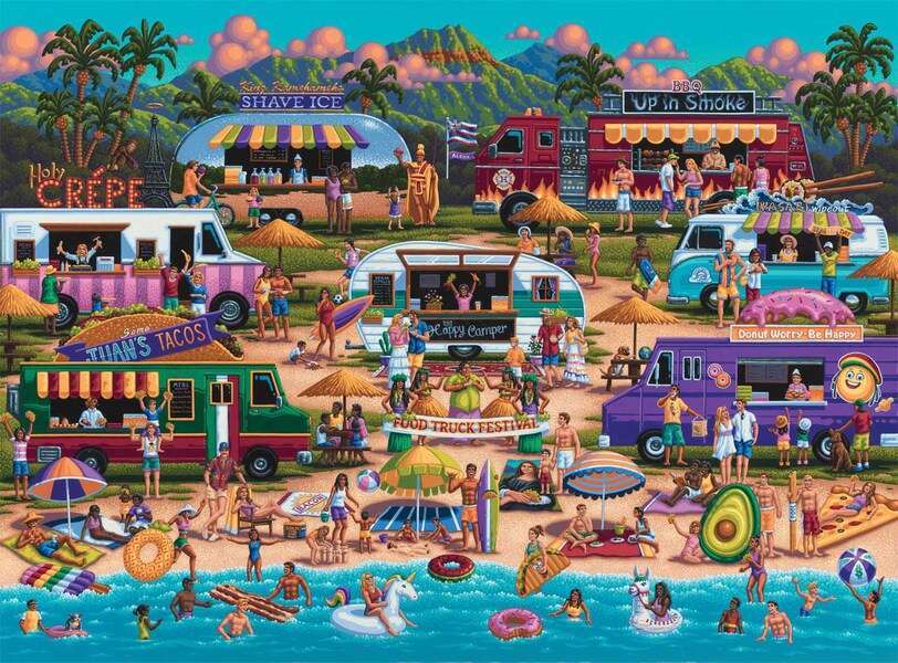 Festival hawaïen de food trucks puzzle en ligne