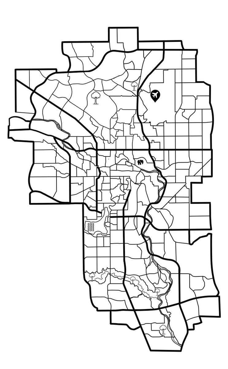Mapa Calgary online puzzle