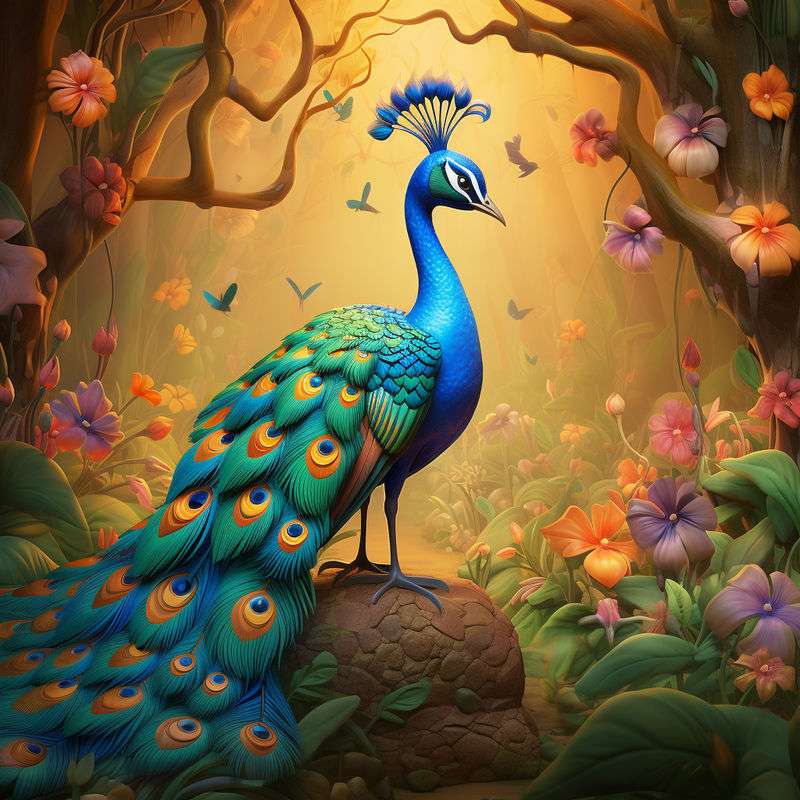 peacock cartoon online puzzle