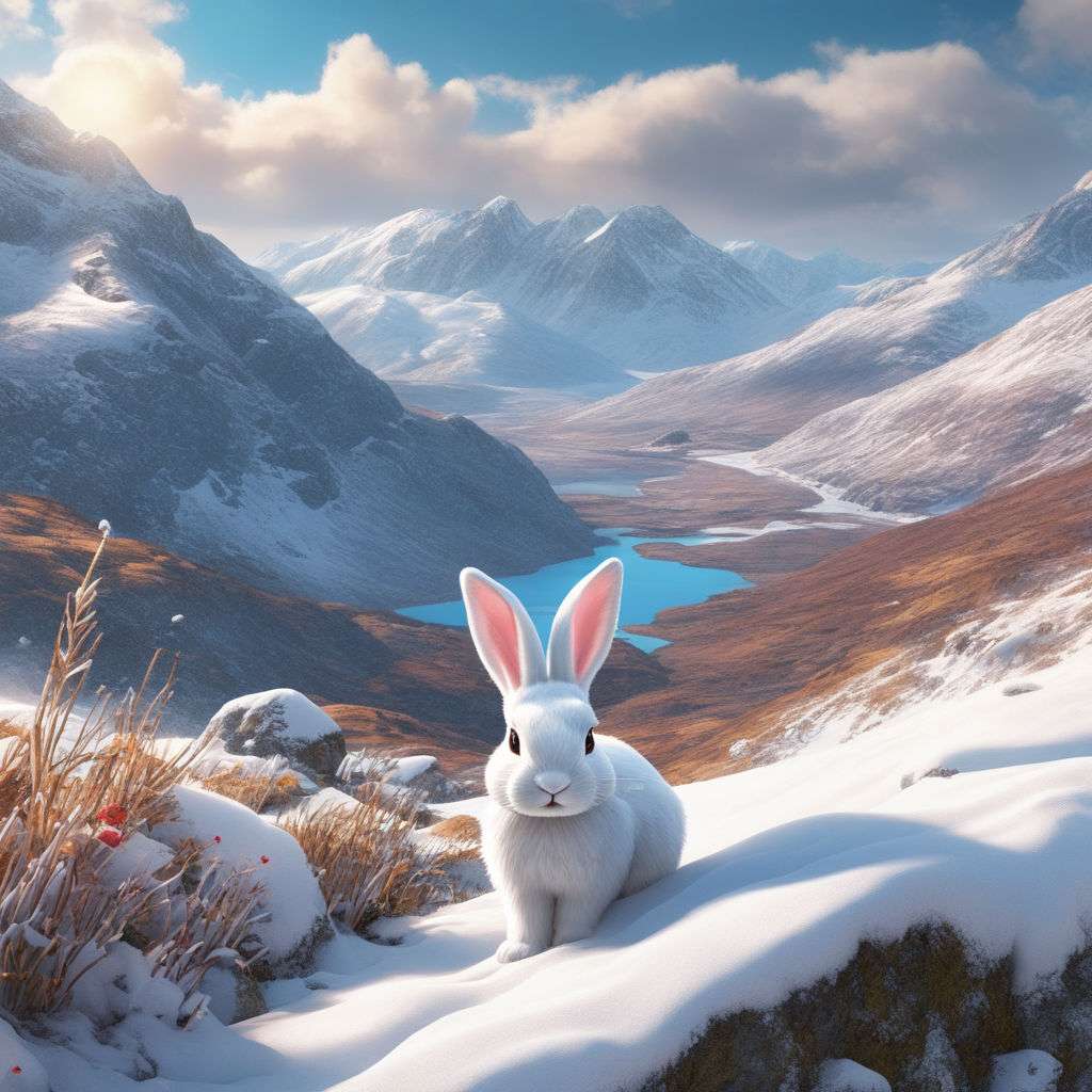 Кролик Сніжок скласти пазл онлайн з фото