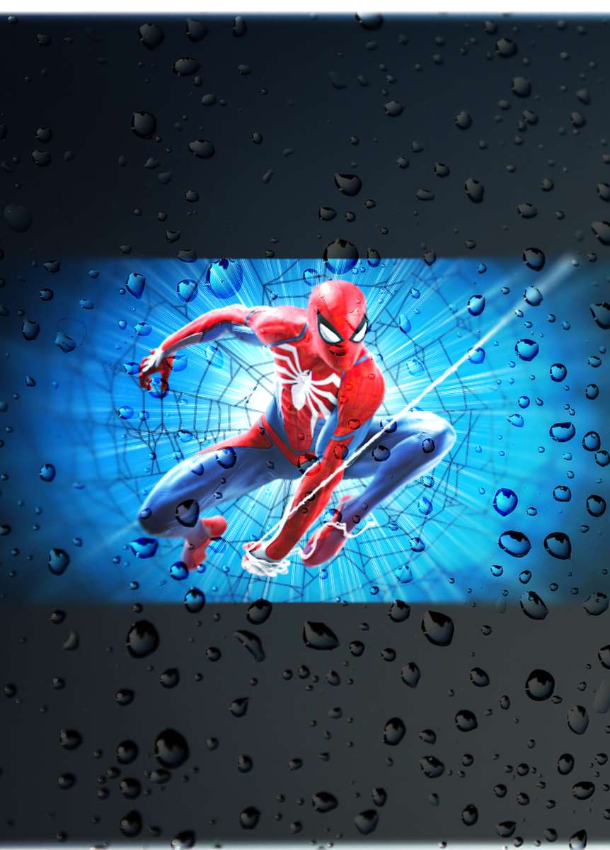 Toile bleue de Spiderman puzzle en ligne