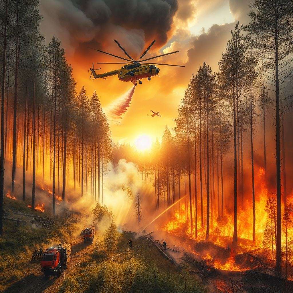 森林火災 写真からオンラインパズル