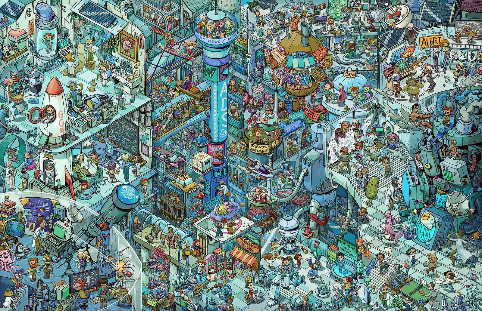 mundo azul puzzle online a partir de foto