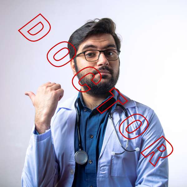 Wort-Fotorätsel „Arzt“. Online-Puzzle