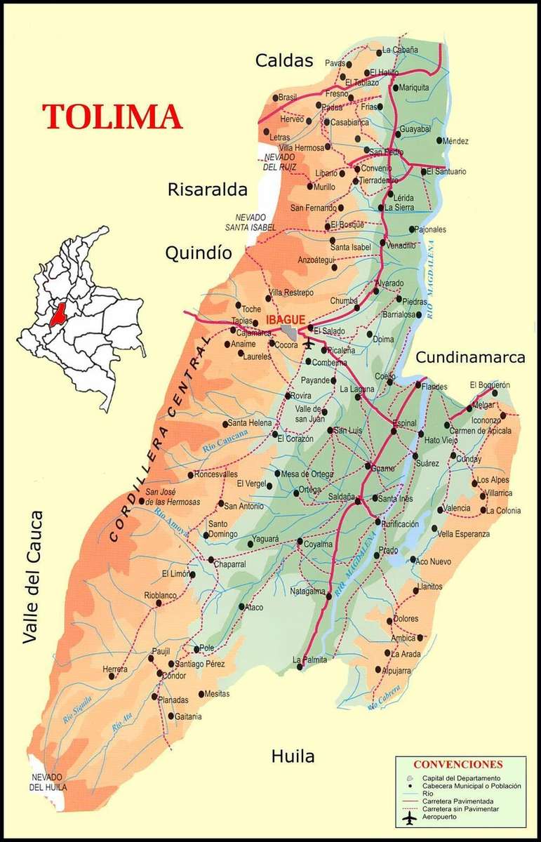 Χάρτης Tolima online παζλ