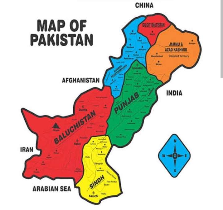 Mappa del Pakistan puzzle online