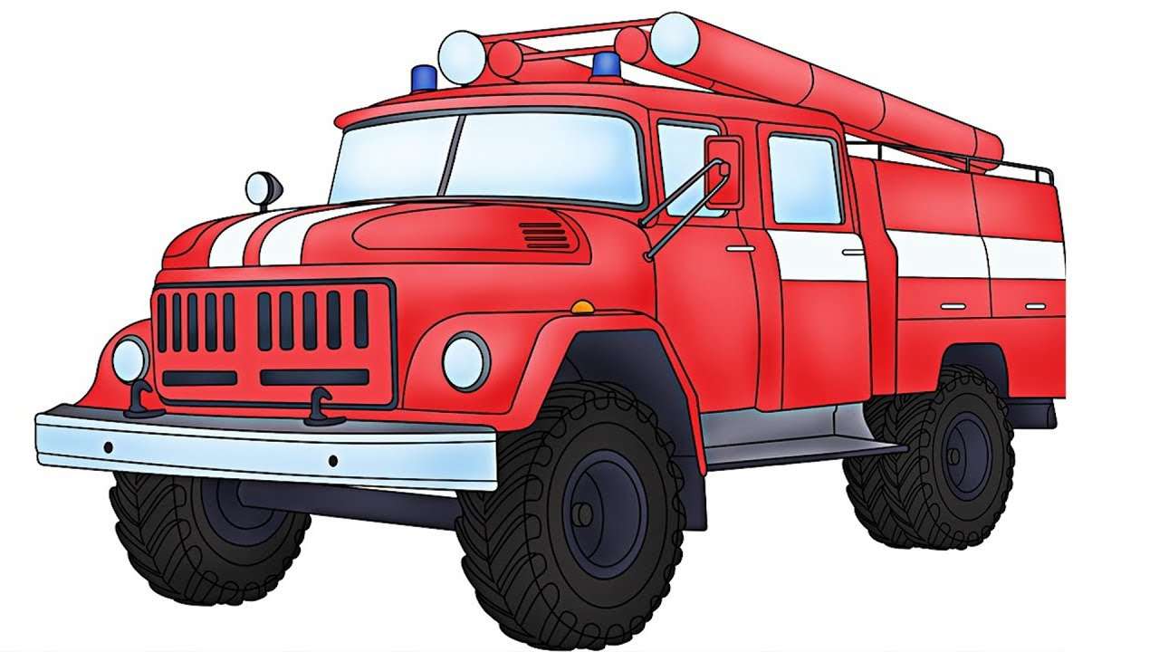 Пожарна кола онлайн пъзел от снимка