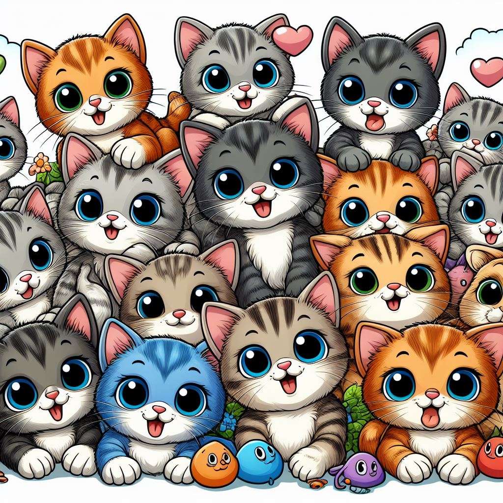 Disegno gattini che cantano puzzel online van foto