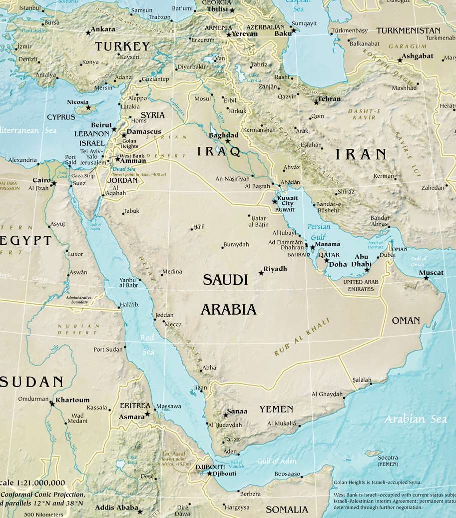 Χάρτης της Μέσης Ανατολής online παζλ