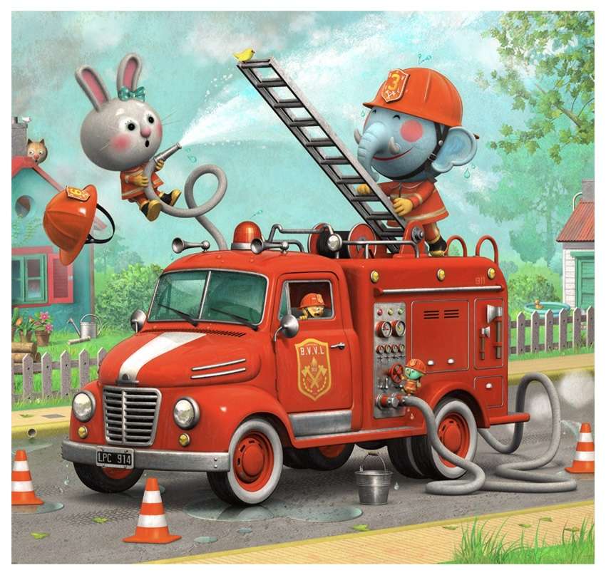Fire truck online puzzle