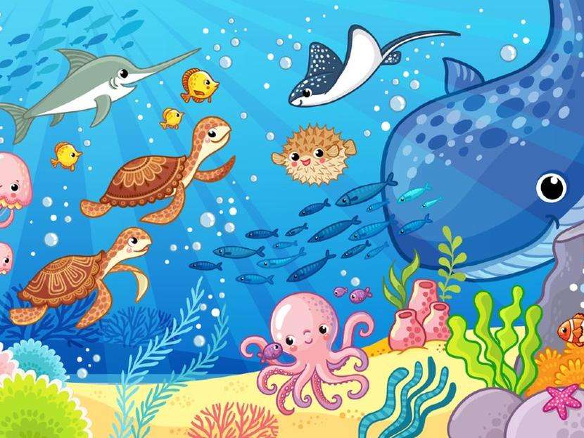 tengeri állatok puzzle online fotóról
