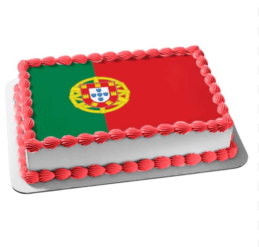 Portuguese flag cake puzzle online from photo