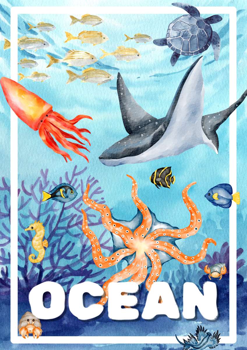 cartel del océano puzzle online a partir de foto