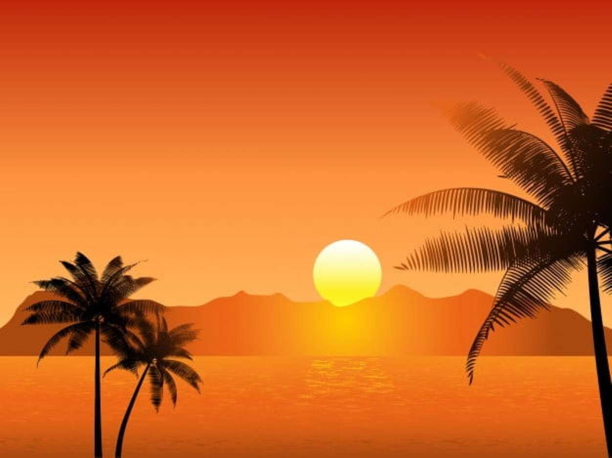 soluppgång på stranden pussel online från foto