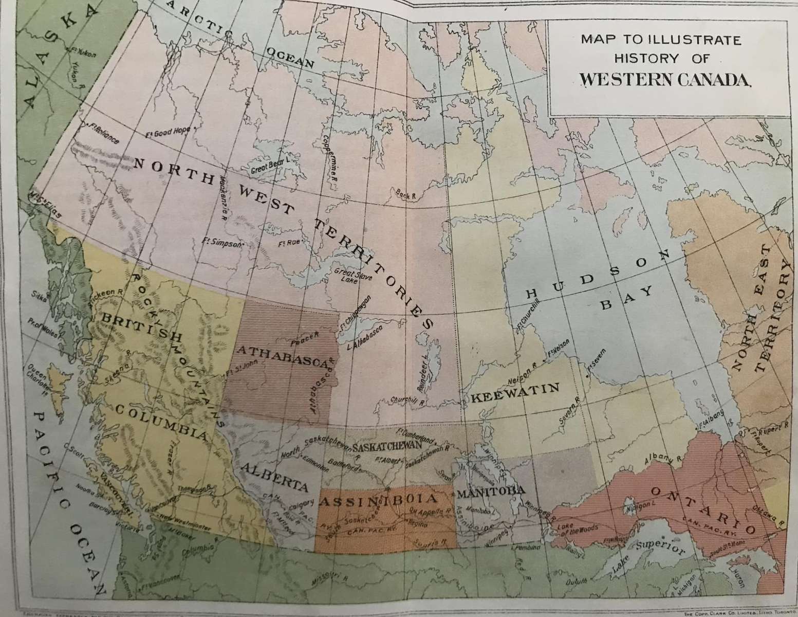 Stará mapa Kanady puzzle online z fotografie