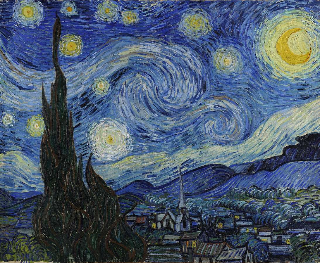 Зоряна ніч Ван Гога скласти пазл онлайн з фото