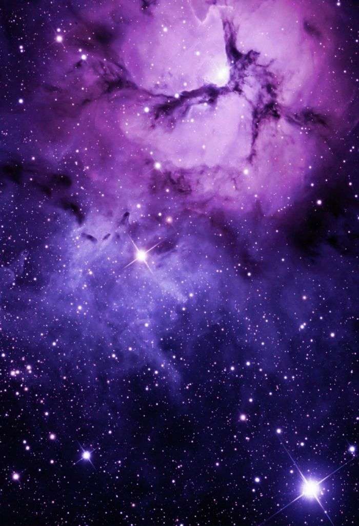 Галактика в синьо и лилаво онлайн пъзел