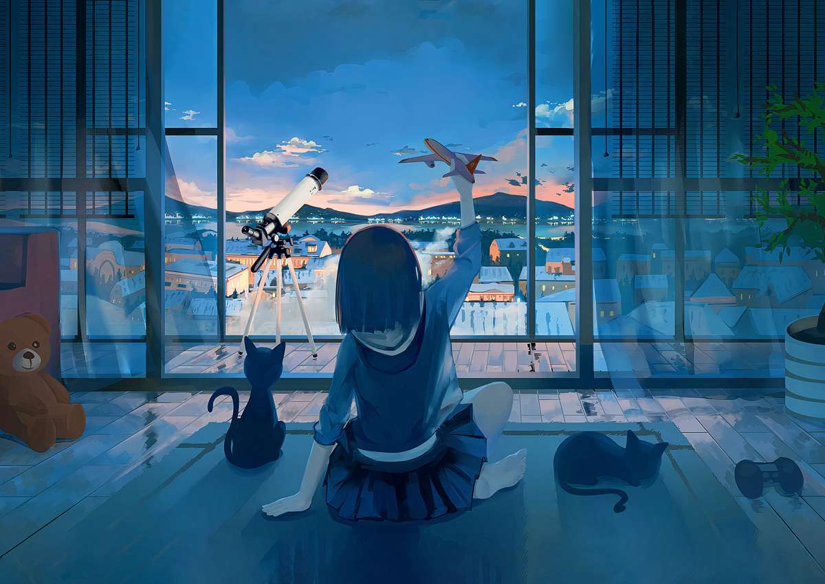 girl and sky puzzle online from photo
