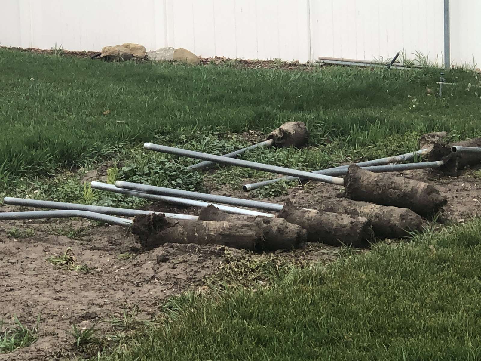 Unearthed fence poles puzzle online from photo