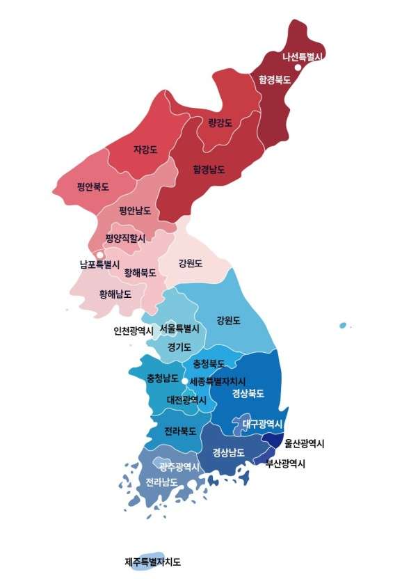 kaart van Korea online puzzel