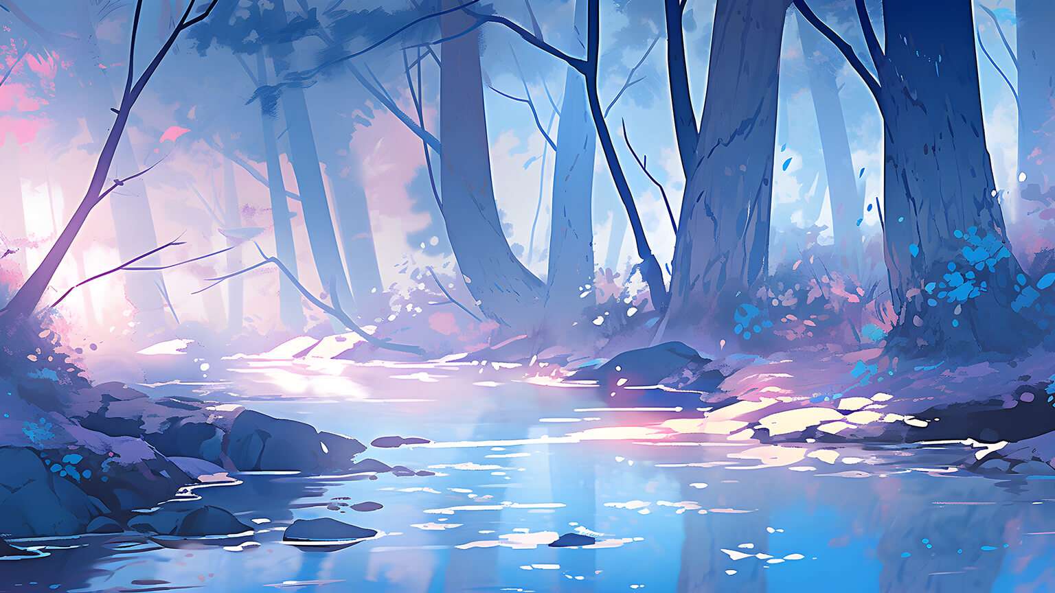 Blue forest puzzle online from photo