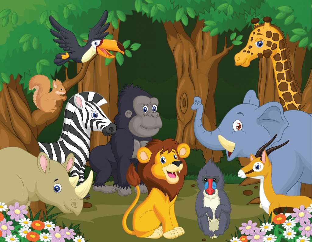 Zvířata z džungle online puzzle